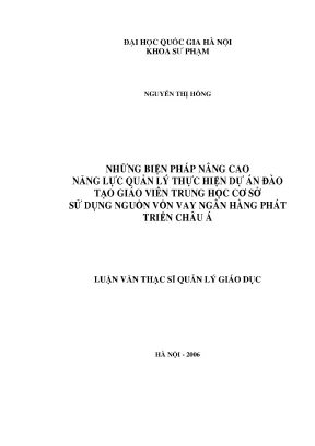 Nâng cao năng lực quản lý dự án đào tạo giáo viên trung 