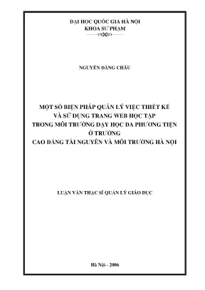 Biện pháp quản lý thiết kế và sử dụng trang web học tập