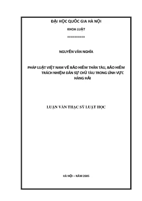 Bảo Hiểm Thân Tàu và Trách Nhiệm Dân Sự Chủ Tàu Trong