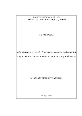 Luật Số Lớn Cho Mảng Biến Ngẫu Nhiên Trong Không Gian Banach