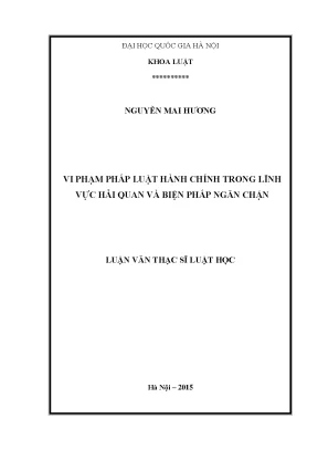 Vi phạm pháp luật hành chính trong lĩnh vực hải quan và