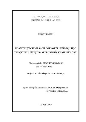 Hoàn thiện chính sách giáo dục cho trường đại học tỉnh ở