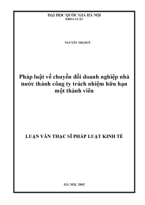 Chuyển Đổi Doanh Nghiệp Nhà Nước Thành Công Ty TNHH Một