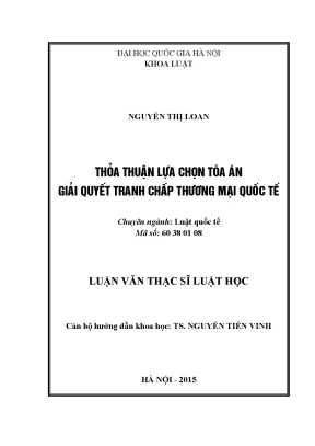 Thỏa Thuận Lựa Chọn Tòa Án Giải Quyết Tranh Chấp Thương