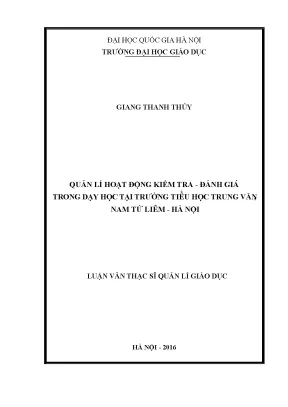 Quản lý hoạt động kiểm tra đánh giá trong dạy học tại