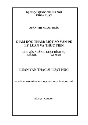 Giám Đốc Thẩm: Vấn Đề Lý Luận và Thực Tiễn trong Luật