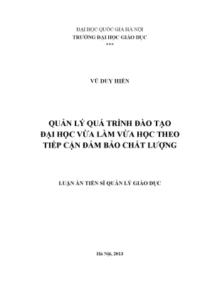 Quản lý đào tạo đại học vừa làm vừa học theo tiêu chuẩn