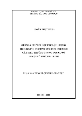 Quản lý phối hợp giáo dục đạo đức cho học sinh trung học