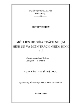 Mối Liên Hệ Giữa Trách Nhiệm Hình Sự và Miễn Trách Nhiệm