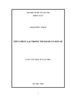Thừa Phát Lại Trong Thi Hành Án Dân Sự: Nghiên Cứu và Đề