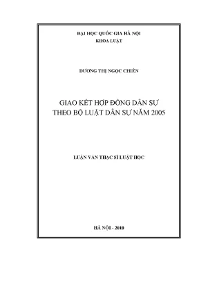 Giao Kết Hợp Đồng Dân Sự Theo Bộ Luật Dân Sự Việt Nam 2005