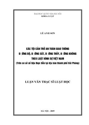 Nghiên cứu các tội cản trở an toàn giao thông tại Hải Phòng