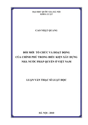 Đổi mới tổ chức và hoạt động của Chính phủ trong xây