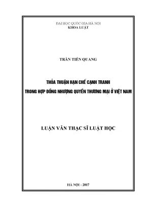 Thỏa Thuận Hạn Chế Cạnh Tranh Trong Hợp Đồng Nhượng