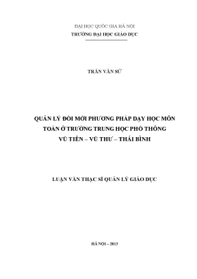 Quản lý đổi mới phương pháp dạy học môn Toán tại trường