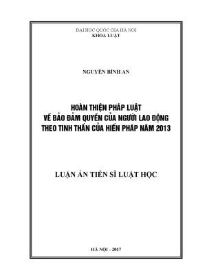 Hoàn thiện pháp luật bảo đảm quyền lao động theo Hiến