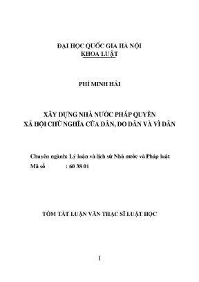 Xây Dựng Nhà Nước Pháp Quyền Xã Hội Chủ Nghĩa Tại Việt Nam