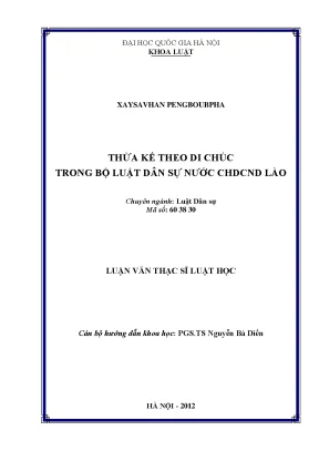 Thừa Kế Theo Di Chúc Trong Bộ Luật Dân Sự Lào