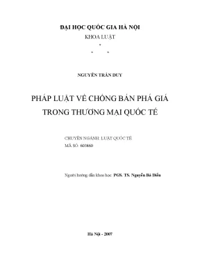 Nghiên cứu về pháp luật chống bán phá giá trong thương