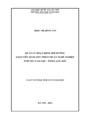 Quản lý bồi dưỡng giáo viên mầm non theo chuẩn nghề