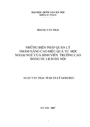 Biện Pháp Nâng Cao Hiệu Quả Tự Học Ngoại Ngữ Cho Sinh