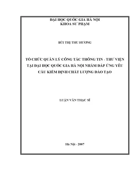 Quản lý thông tin thư viện tại Đại học Quốc gia Hà Nội: