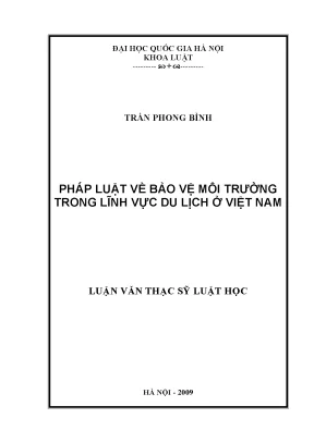 Bảo Vệ Môi Trường Trong Du Lịch Việt Nam: Luận Văn Thạc