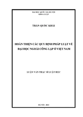 Hoàn thiện quy định pháp luật về đại học ngoài công lập
