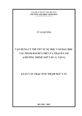 Vận Dụng Lý Thuyết Tự Sự Học Trong Dạy Tác Phẩm 'Hai Đứa