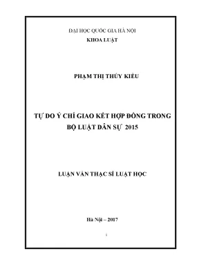 Tự Do Ý Chí Trong Giao Kết Hợp Đồng Theo Bộ Luật Dân Sự 2015