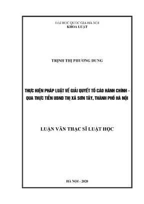 Nghiên cứu thực hiện pháp luật về giải quyết tố cáo hành
