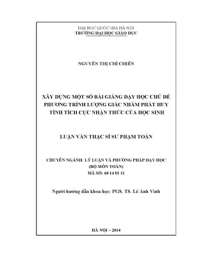 Phát huy tính tích cực nhận thức học sinh qua bài giảng