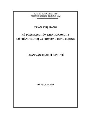 Kế Toán Hàng Tồn Kho Tại Công Ty Cổ Phần Thiết Bị Đông Dương