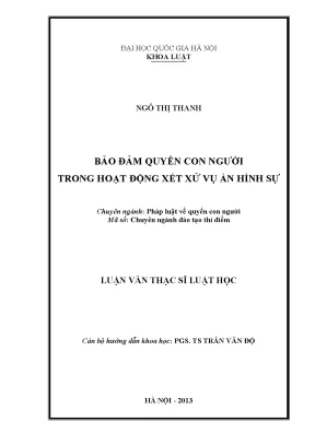 Bảo Đảm Quyền Con Người Trong Xét Xử Hình Sự Tại Việt Nam