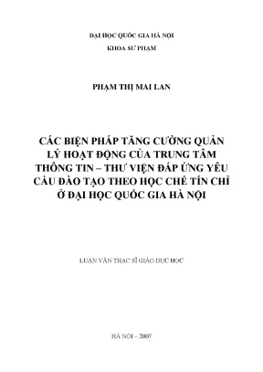 Tăng cường quản lý hoạt động thư viện tại Đại học Quốc