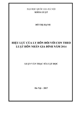 Hiệu Lực Của Ly Hôn Đối Với Con Theo Luật Hôn Nhân Gia