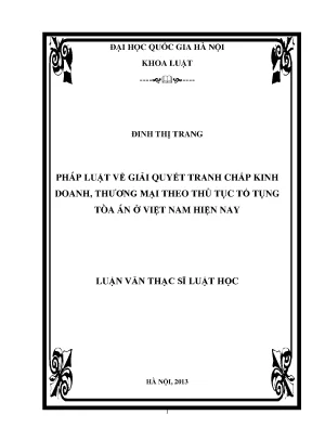 Giải Quyết Tranh Chấp Kinh Doanh Thương Mại Tại Tòa Án