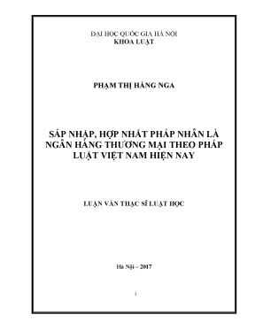 Sáp Nhập và Hợp Nhất Ngân Hàng Thương Mại Theo Pháp Luật