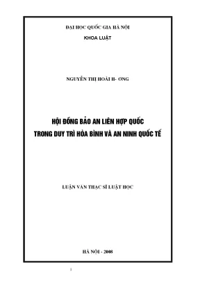 Vai trò của Hội đồng Bảo an Liên hợp quốc trong duy trì