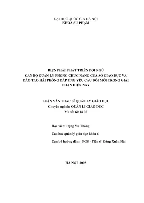Phát Triển Đội Ngũ Cán Bộ Quản Lý Giáo Dục Tại Hải Phòng
