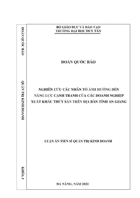Năng lực cạnh tranh doanh nghiệp xuất khẩu thủy sản An