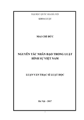 Nguyên Tắc Nhân Đạo Trong Luật Hình Sự Việt Nam: Nghiên