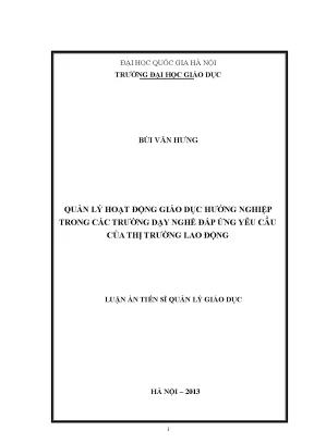 Quản lý hoạt động giáo dục hướng nghiệp trong trường dạy