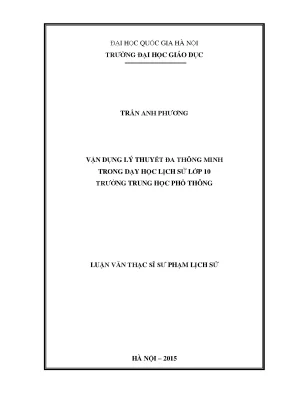 Vận Dụng Lý Thuyết Đa Thông Minh Trong Dạy Học Lịch Sử