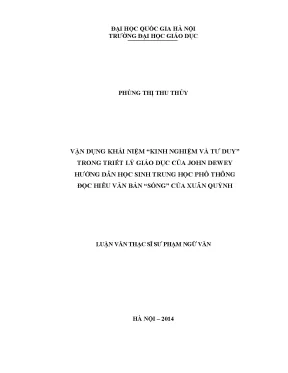 Vận Dụng Triết Lý Giáo Dục John Dewey Để Hướng Dẫn Học