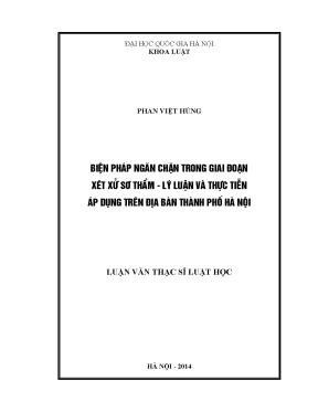 Biện Pháp Ngăn Chặn Trong Xét Xử Sơ Thẩm Tại Hà Nội: Lý