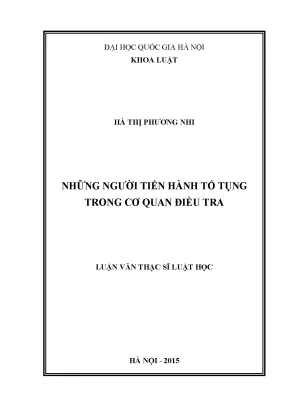 Nghiên cứu về người tiến hành tố tụng trong cơ quan điều tra