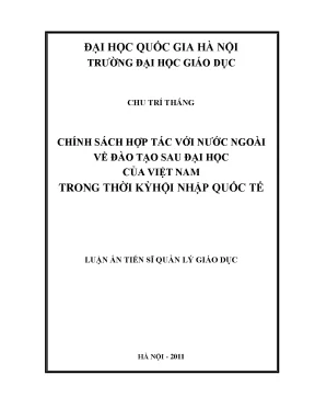Luận văn thạc sĩ vnu ued chính sách hợp tác với nước ngoài về đào tạo sau đại học của việt nam trong thời kỳ hội nhập quốc tế