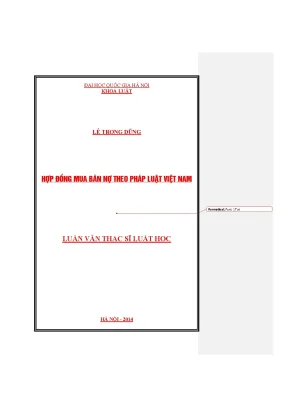Luận văn thạc sĩ vnu ls hợp đồng mua bán nợ theo pháp luật việt nam