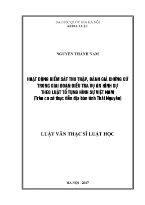 Nghiên cứu hoạt động kiểm sát thu thập và đánh giá chứng
